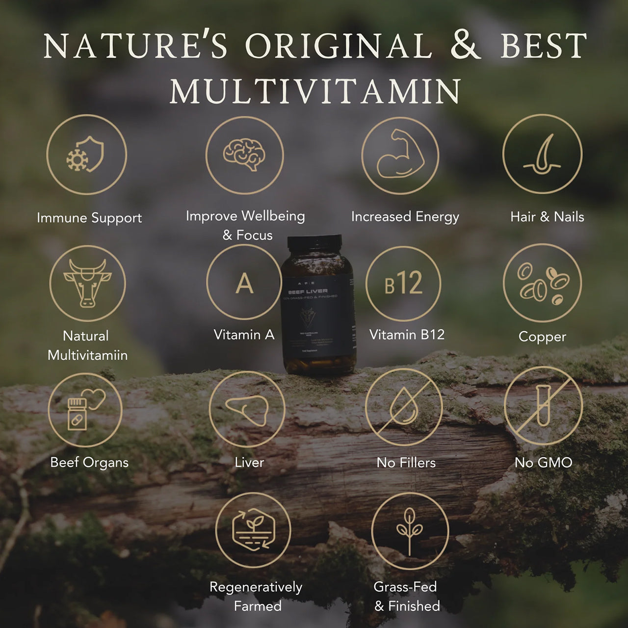 Ape Nutrition Grass-Fed Beef Liver