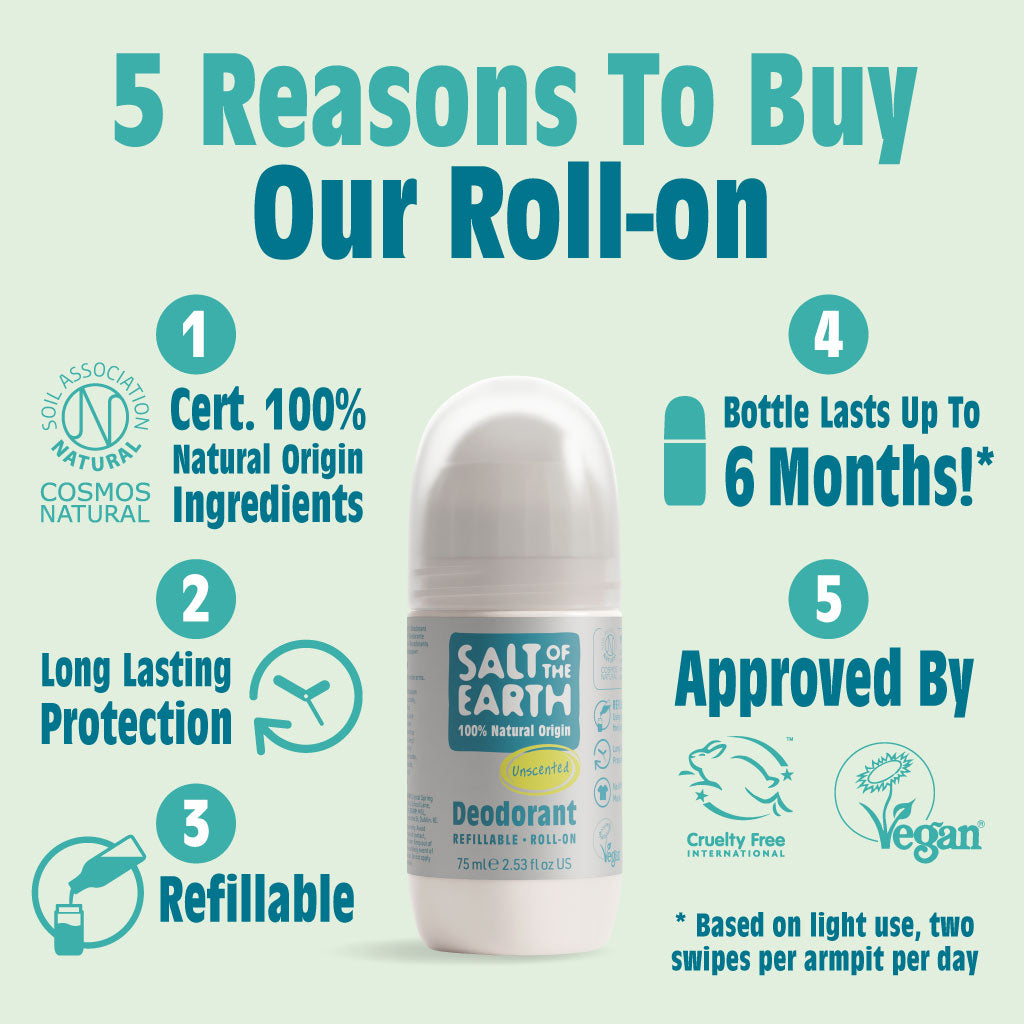Salt of the Earth Salt of the Earth Unscented Natural Refillable Roll-On Deodorant