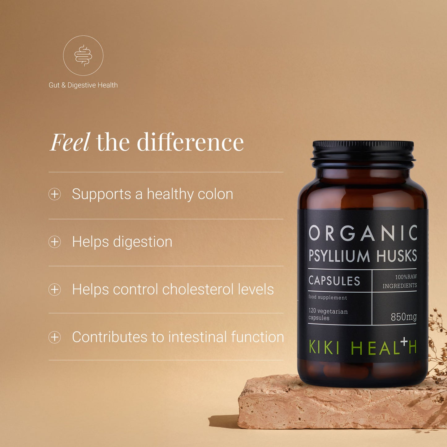 KIKI Health Organic Psyllium Husks Vegicaps