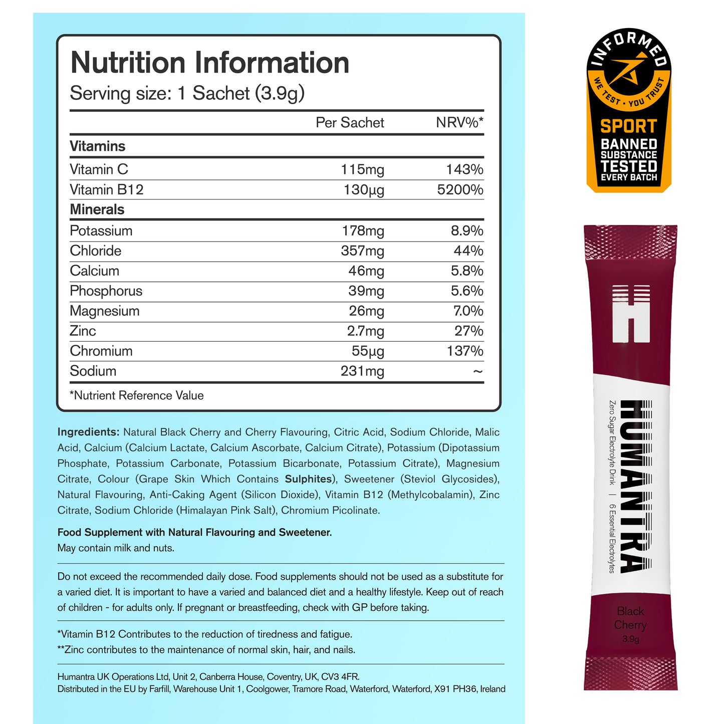 Humantra Discovery Electrolyte Pack - Black Cherry + Lychee