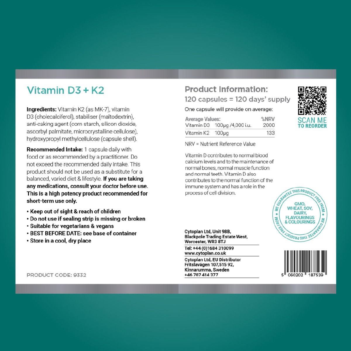 Cytoplan Vitamin D3 & K2