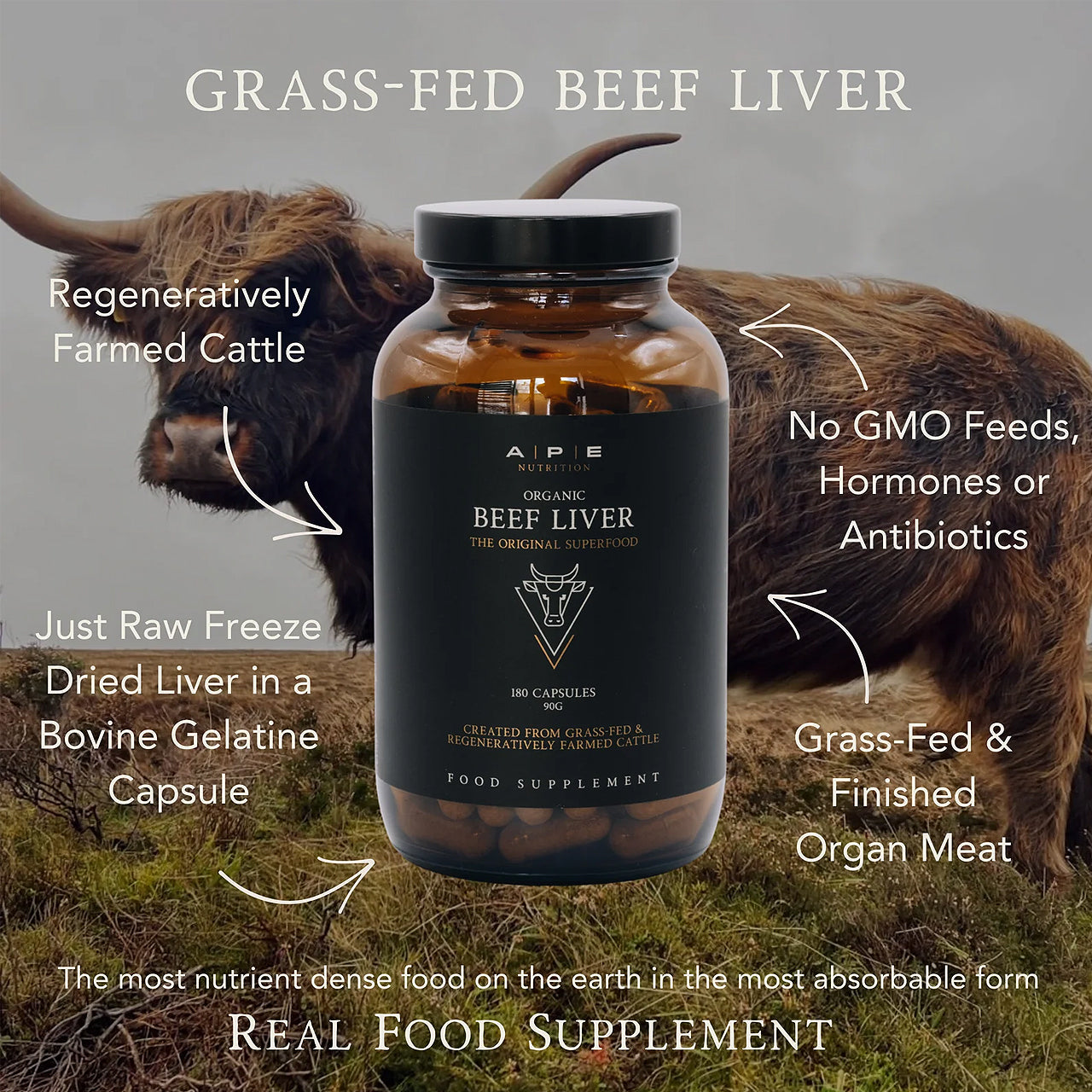 Ape Nutrition Grass-Fed Beef Liver