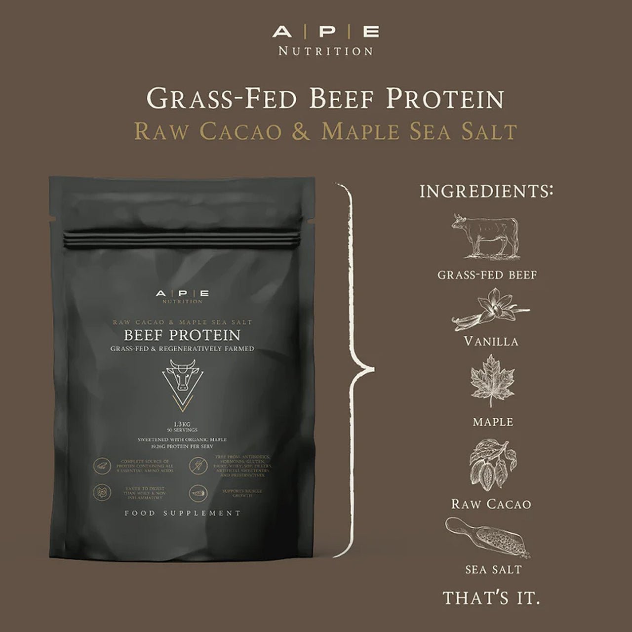 Ape Nutrition Grass-Fed Beef Protein