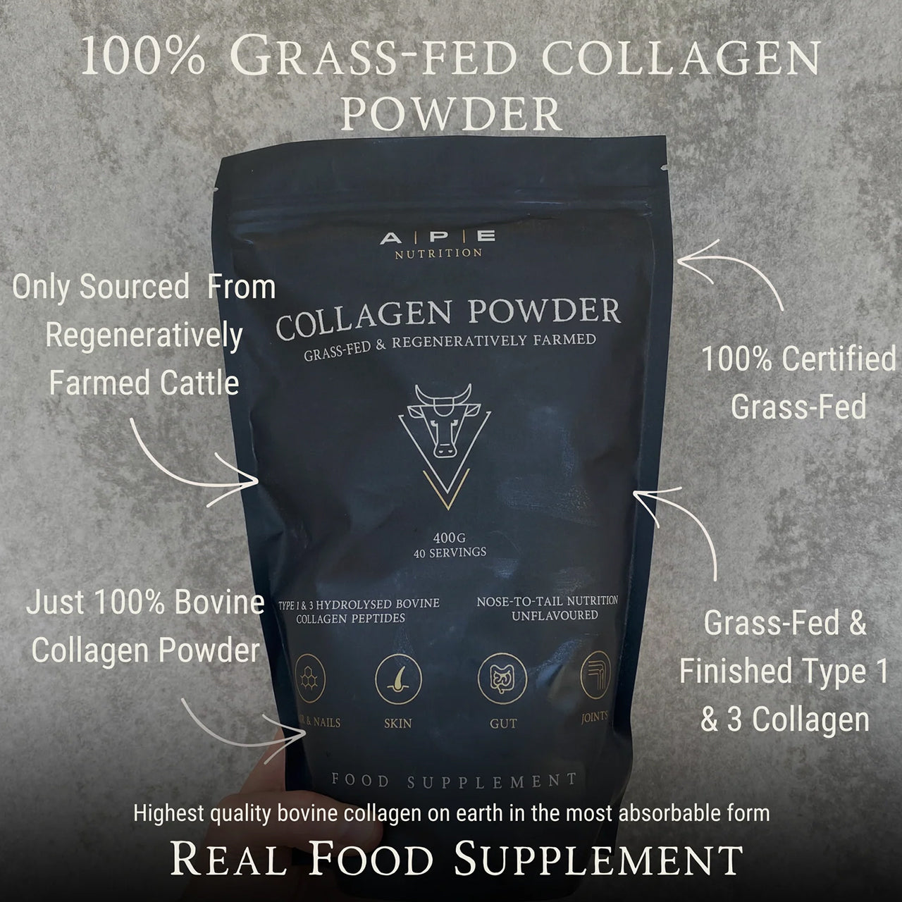 Ape Nutrition Grass-Fed Collagen Powder