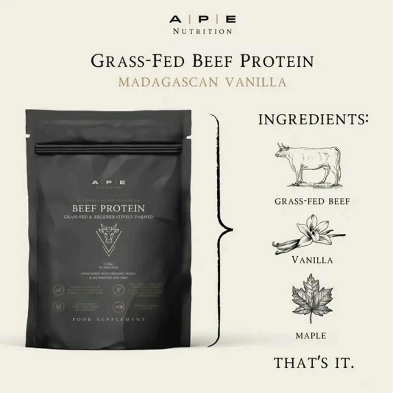 Ape Nutrition Grass-Fed Beef Protein
