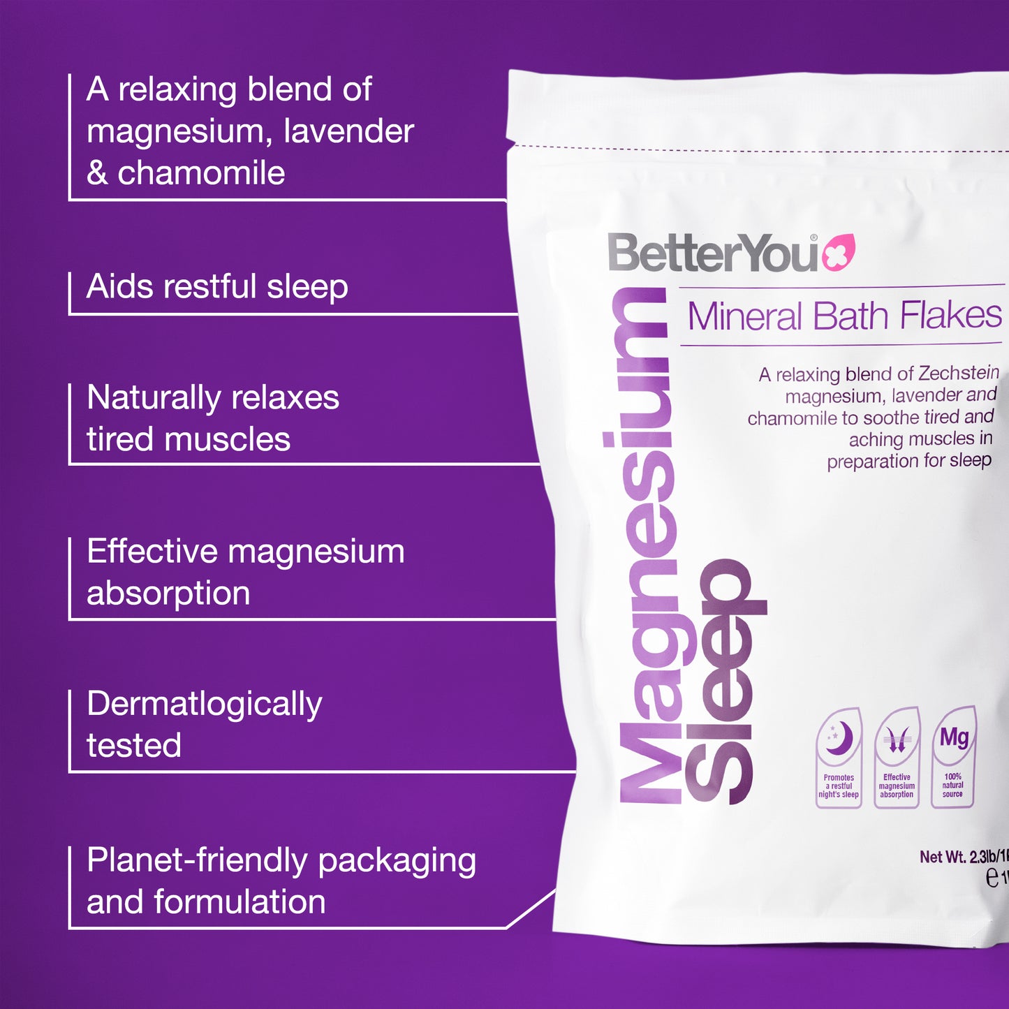BetterYou Magnesium Sleep Bath Flakes