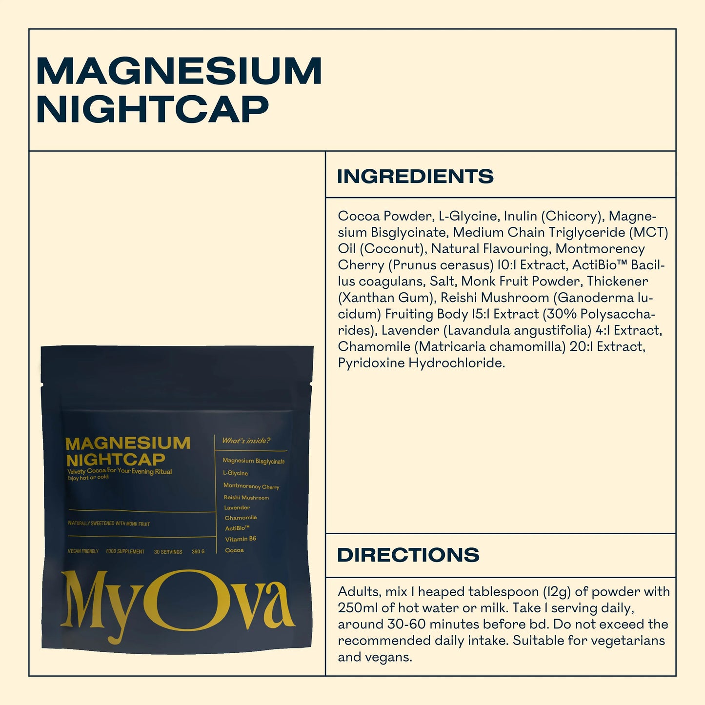 MyOva Magnesium Nightcap Hot Chocolate