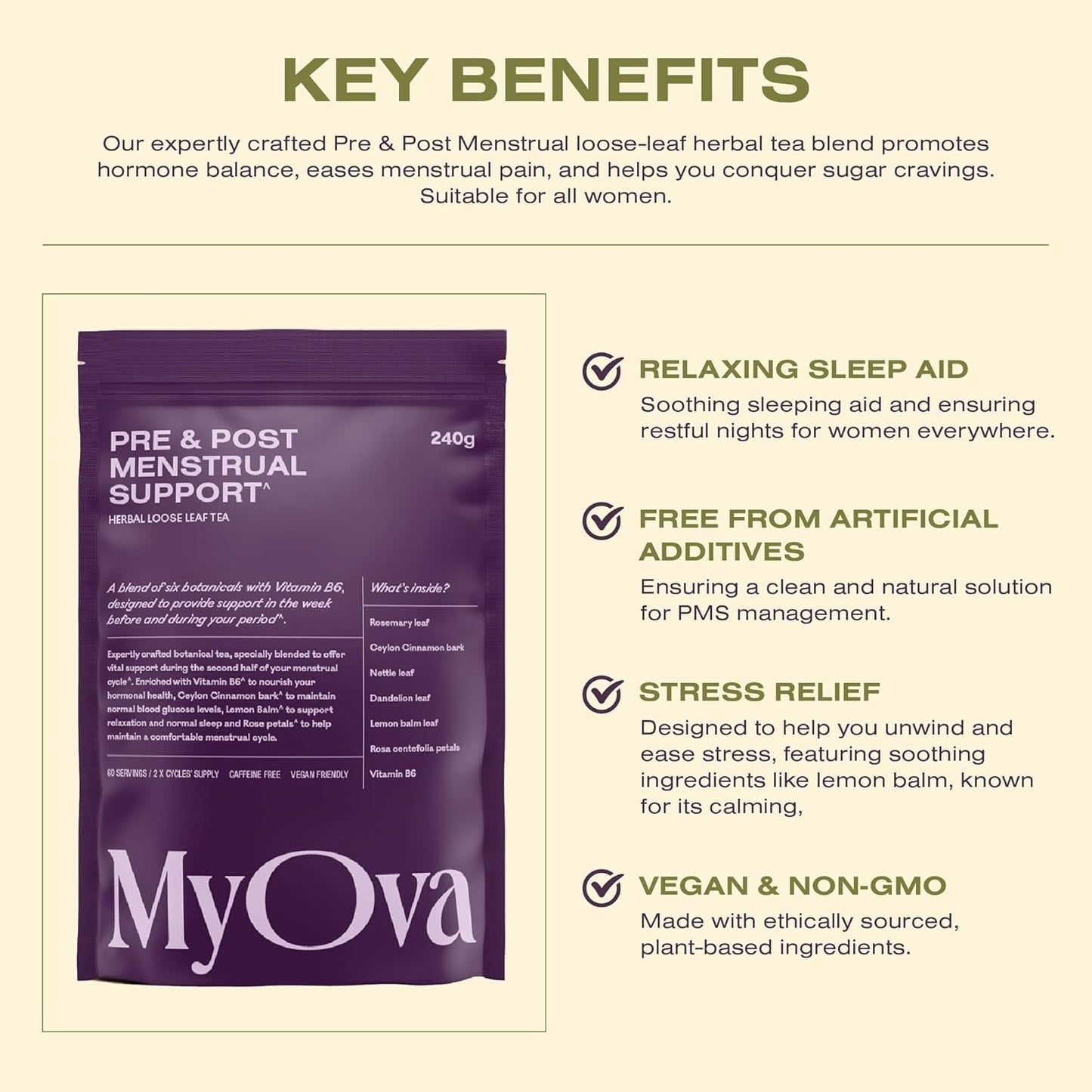 MyOva Pre & Post Menstrual Support Tea