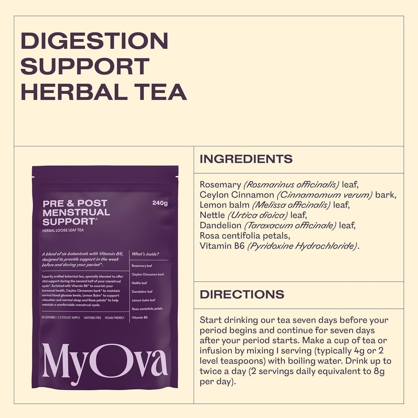 MyOva Pre & Post Menstrual Support Tea