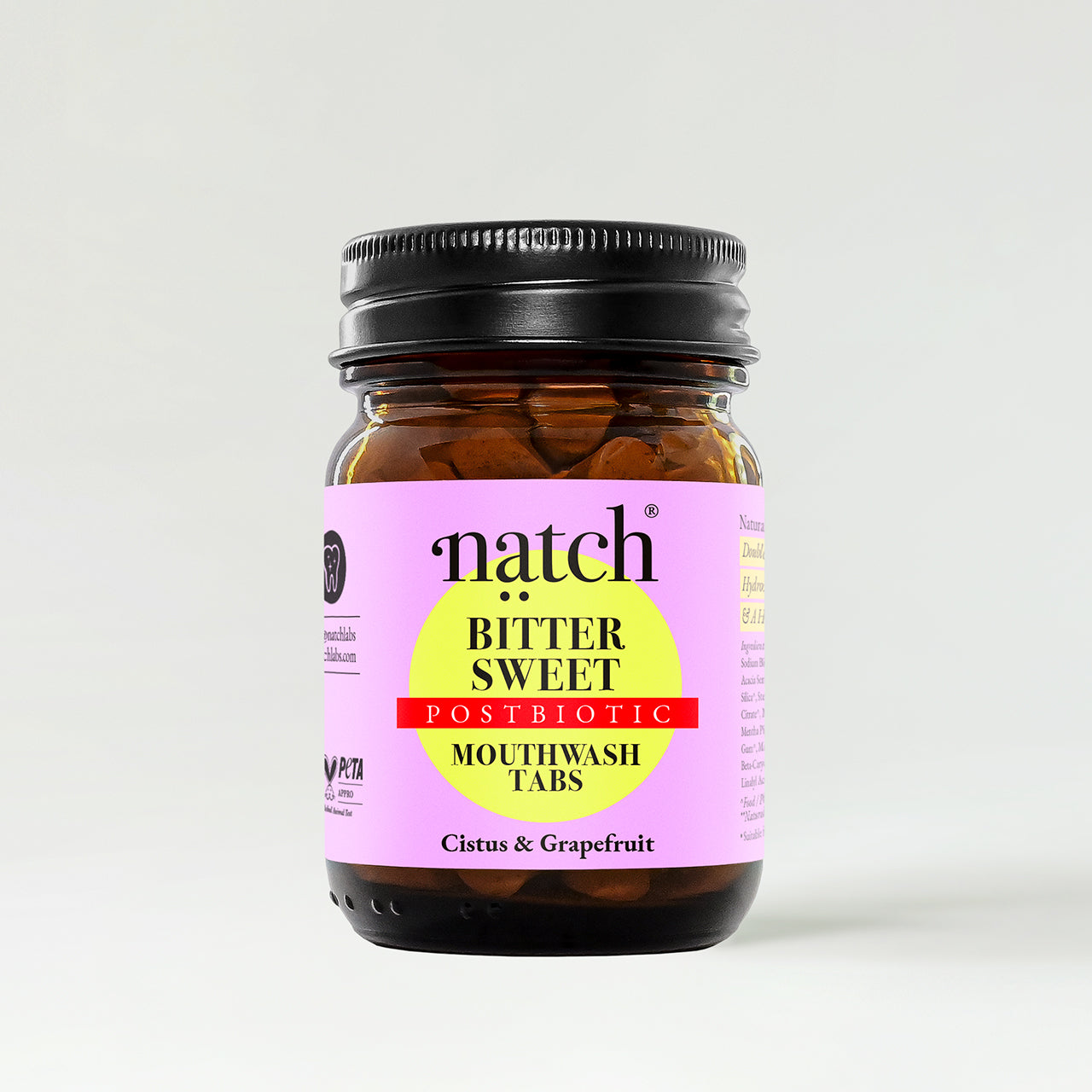 Natch Bitter Sweet Postbiotic Mouthwash Tabs