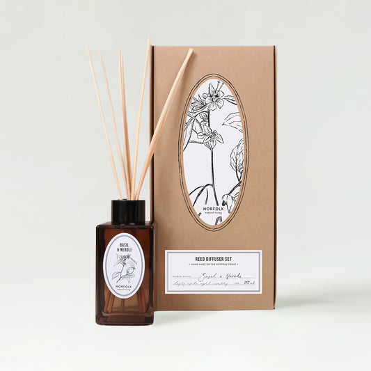Norfolk Natural Living Basil & Neroli Reed Diffuser Set