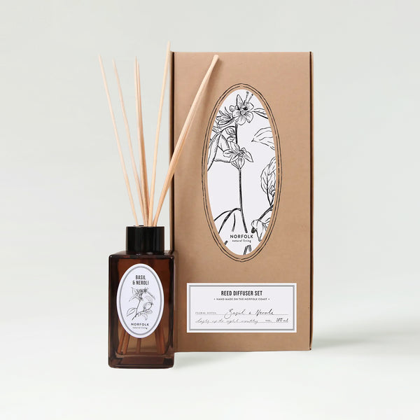 Norfolk Natural Living Basil & Neroli Reed Diffuser Set