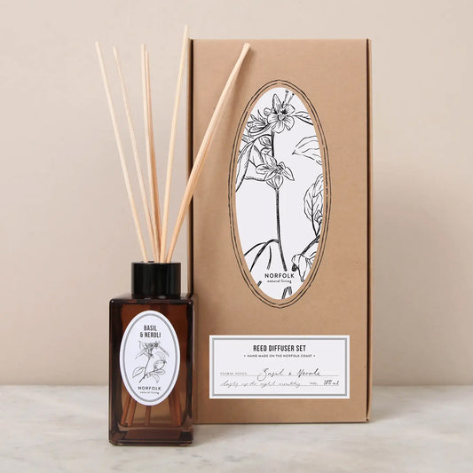 Norfolk Natural Living Basil & Neroli Reed Diffuser Set