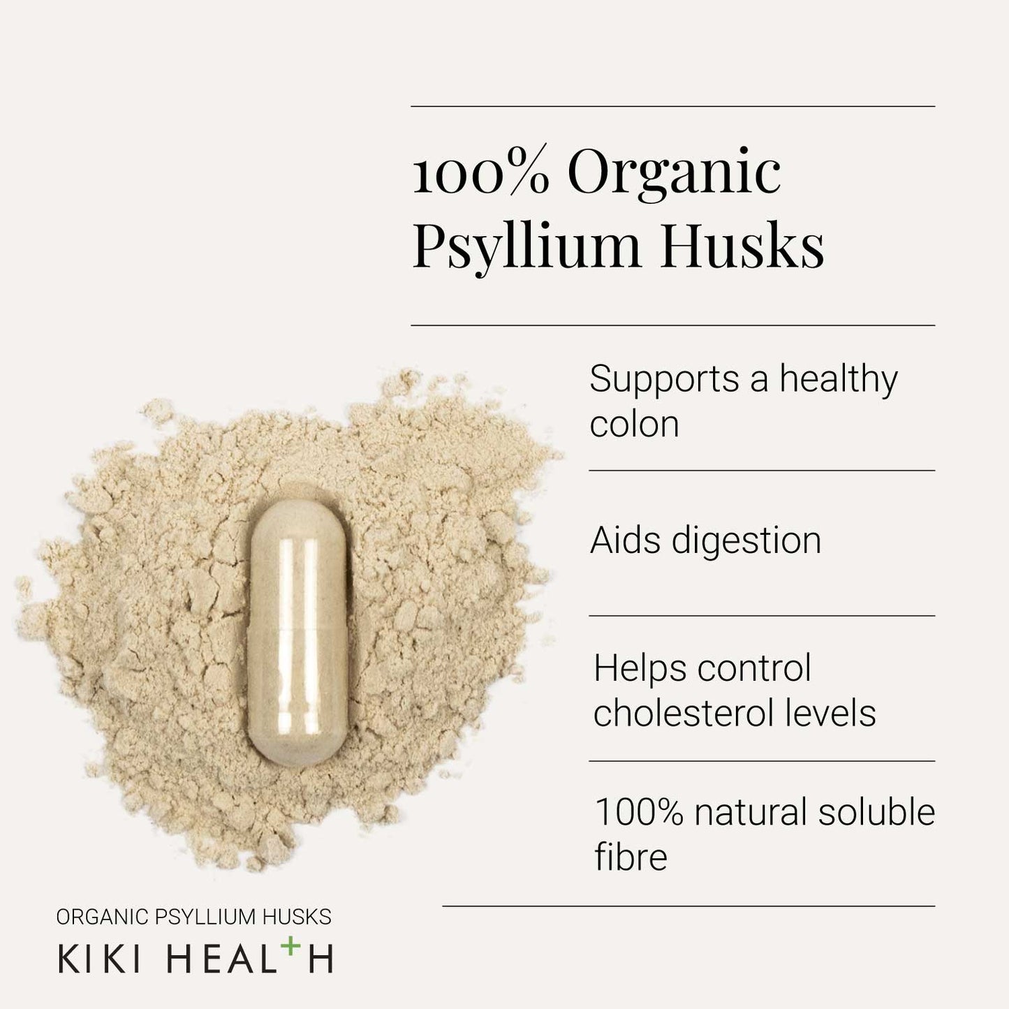 KIKI Health Organic Psyllium Husks Vegicaps