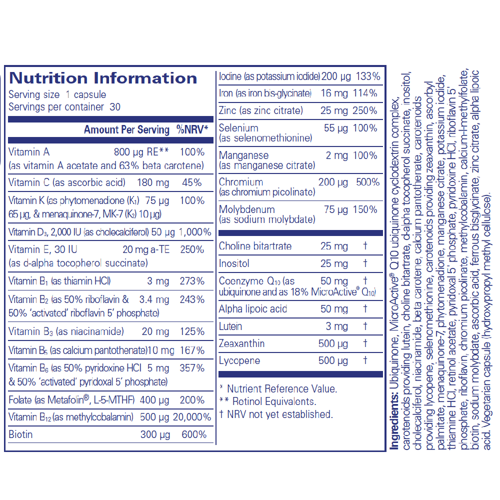 Pure Encapsulations O.N.E Multivitamin with Iron