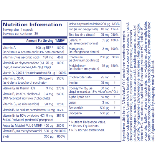 Pure Encapsulations O.N.E Multivitamin with Iron