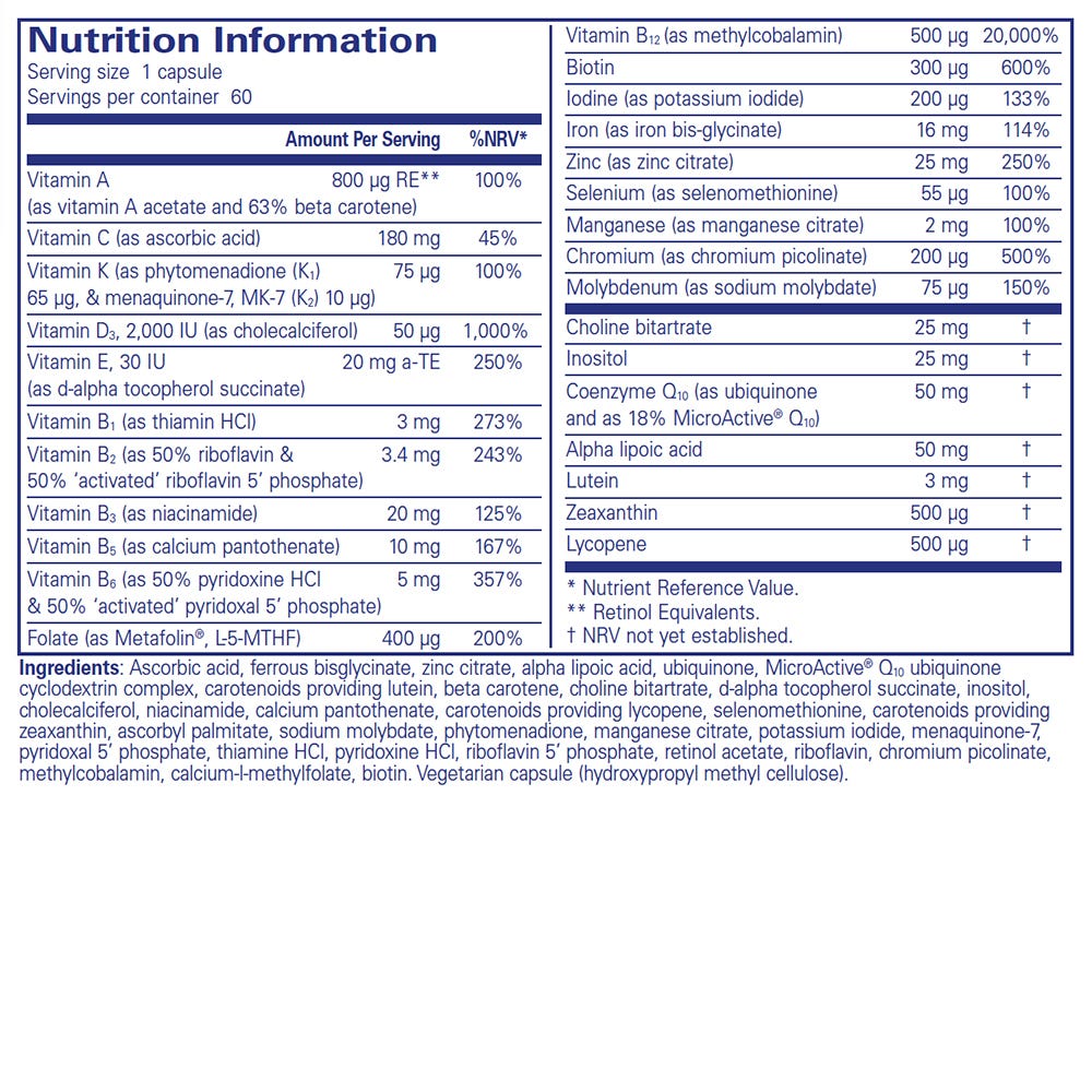 Pure Encapsulations O.N.E Multivitamin with Iron