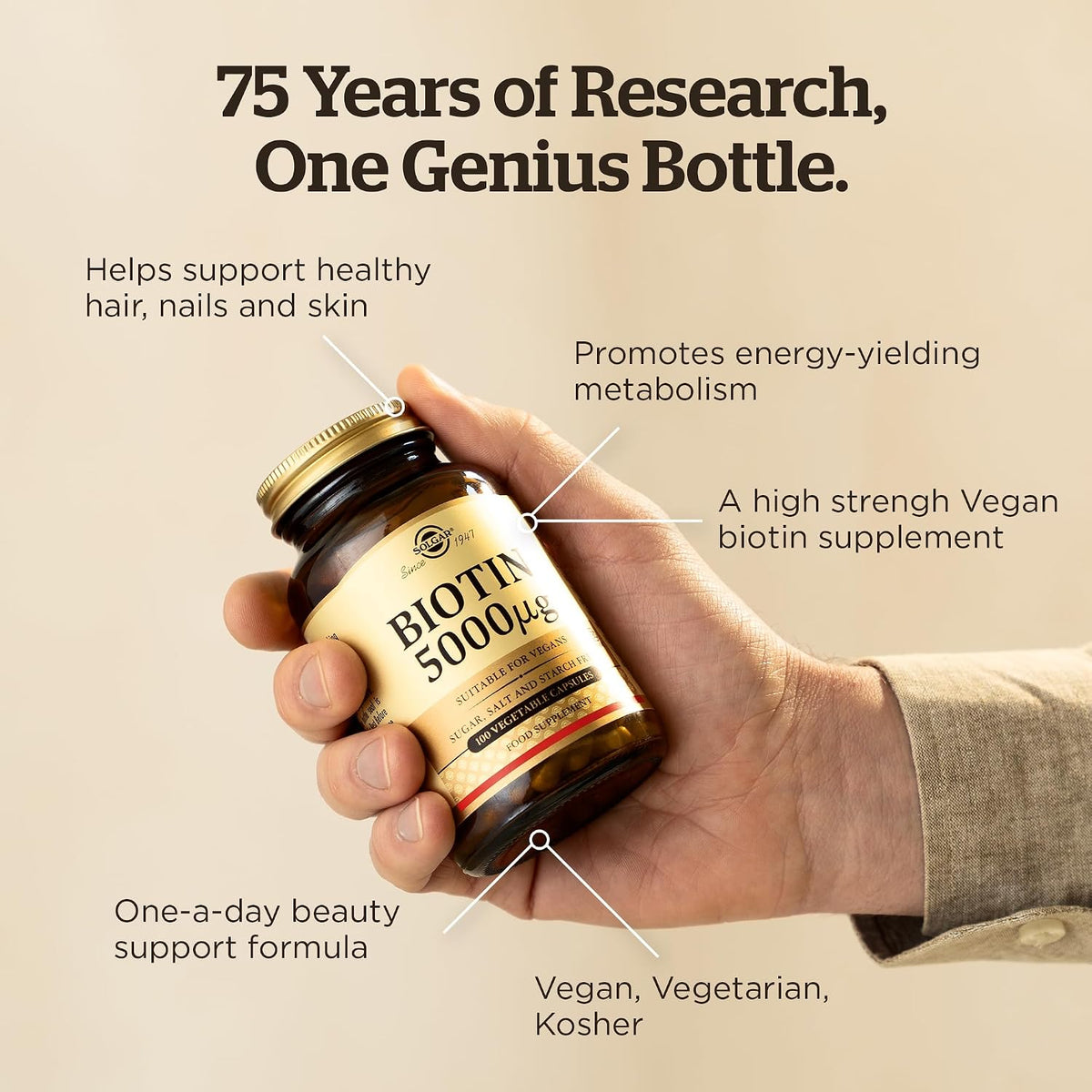 Solgar Biotin 5000mcg Vegetable Capsules
