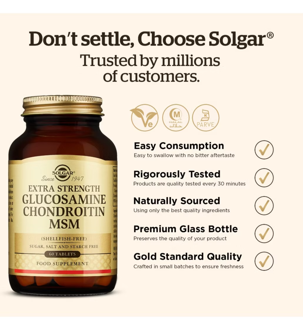 Solgar Extra Strength Glucosamine Chondrotin MSM Tablets