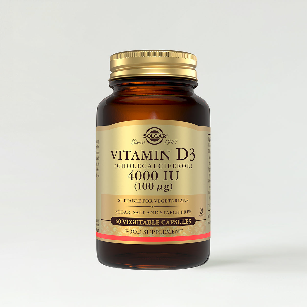 Solgar Vitamin D3 (Cholecalciferol) 4000 IU (100 mcg) Vegetable Capsules