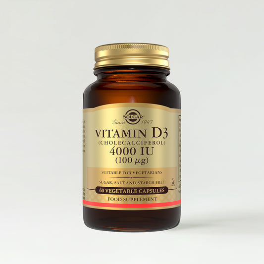 Solgar Vitamin D3 (Cholecalciferol) 4000 IU (100 mcg) Vegetable Capsules