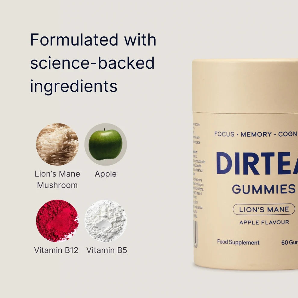 DIRTEA DIRTEA Focus Lion's Mane Focus Gummies