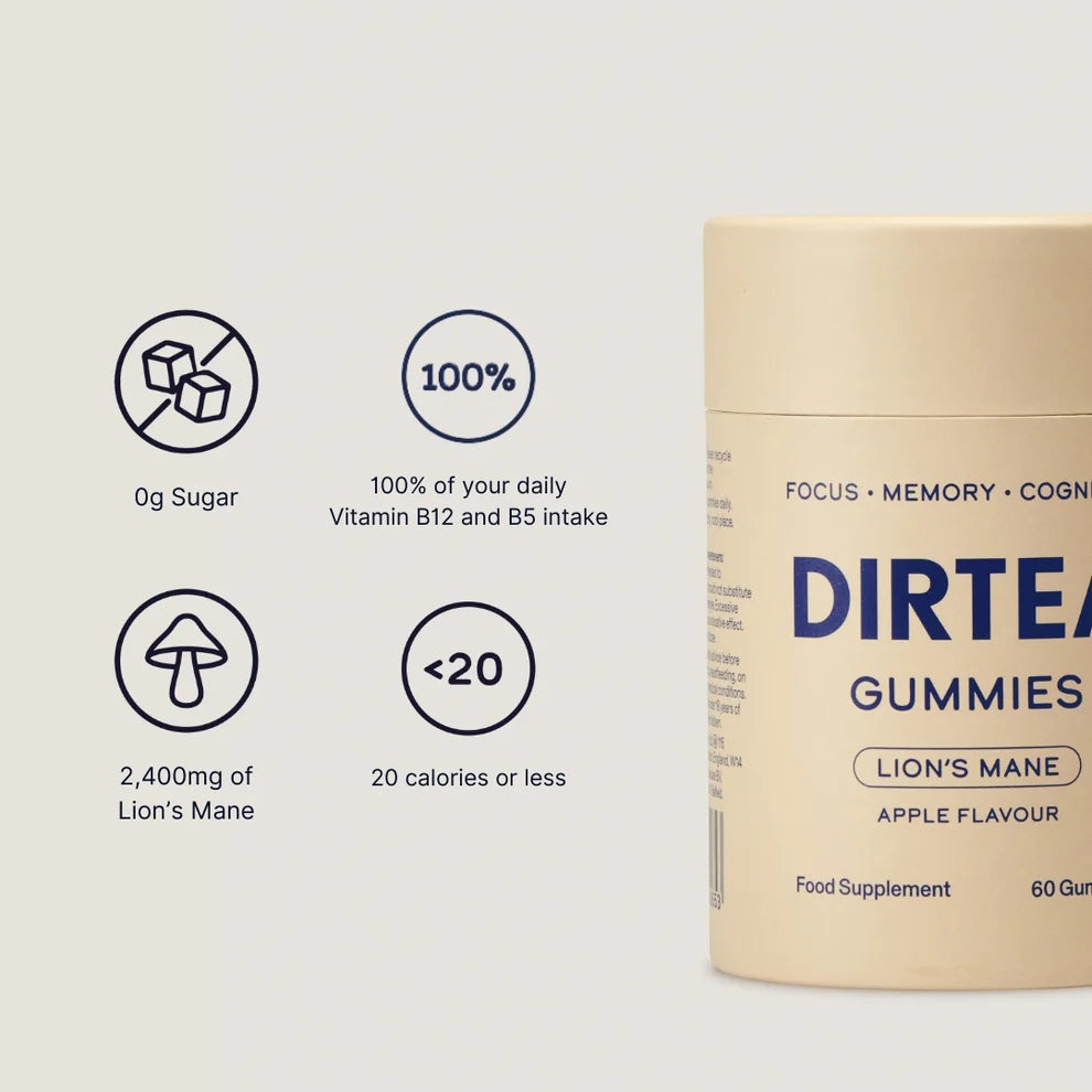 DIRTEA DIRTEA Focus Lion's Mane Focus Gummies