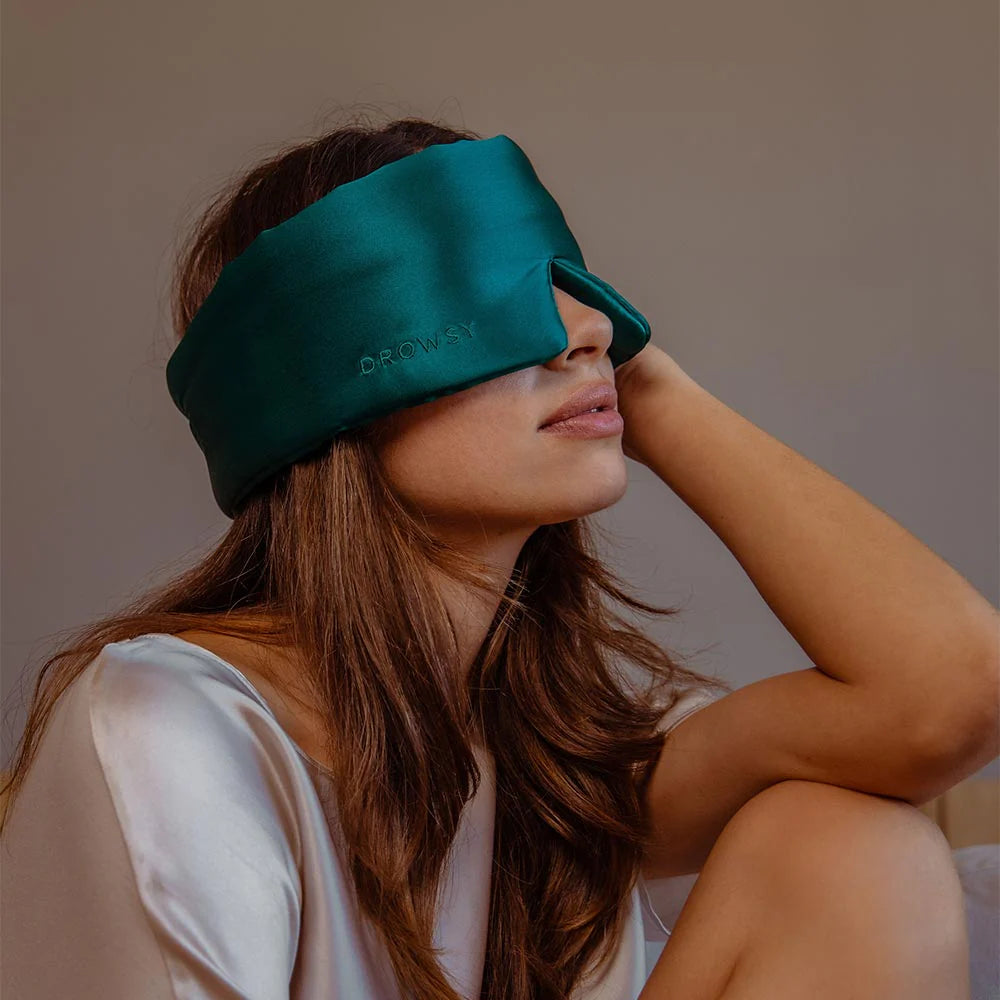DROWSY Drowsy Green Sapphire Silk  Sleep Mask